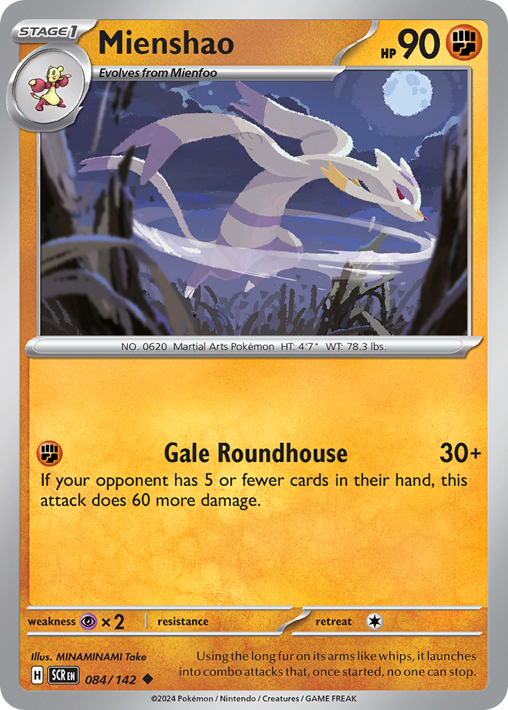 Mienshao Pokémon card