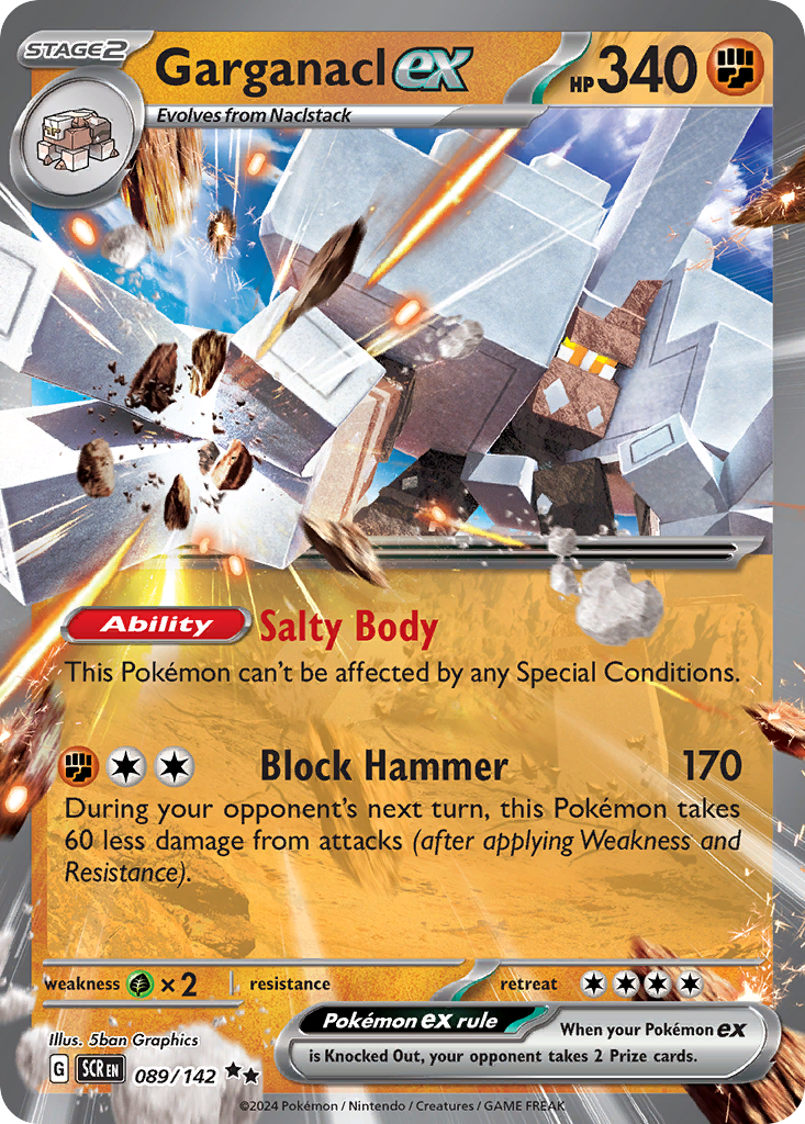 Garganacl ex Pokémon card
