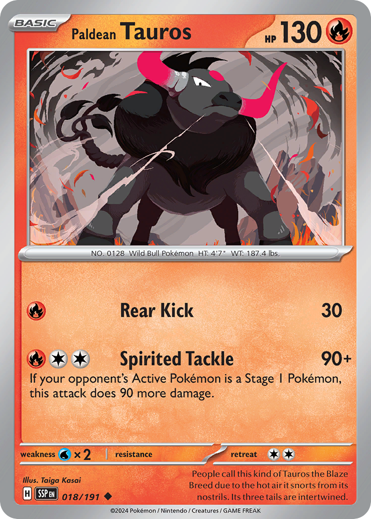 Paldean Tauros Pokémon card