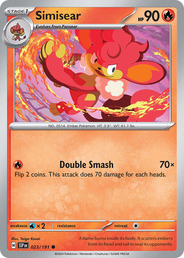 Simisear Pokémon card
