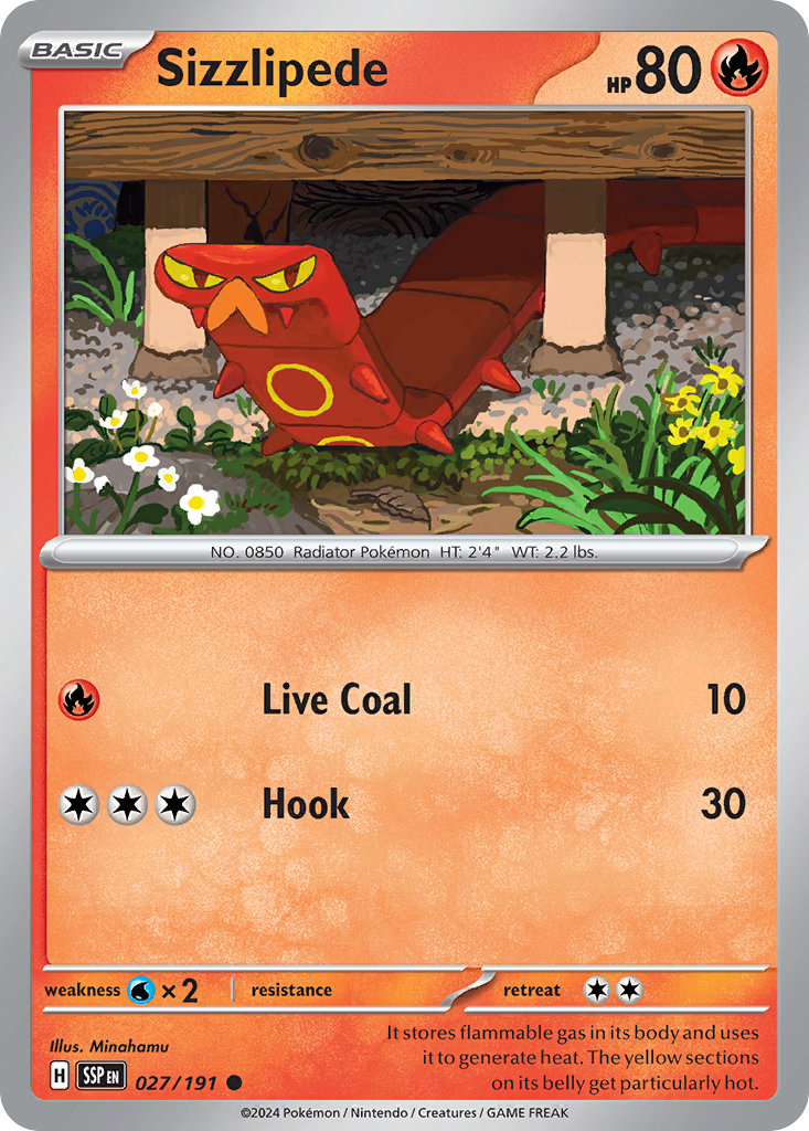 Sizzlipede Pokémon card