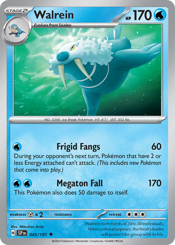 Walrein Pokémon card