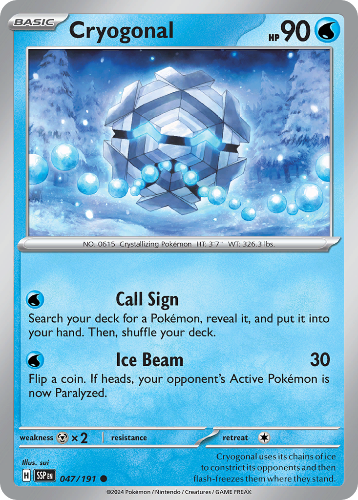 Cryogonal Pokémon card