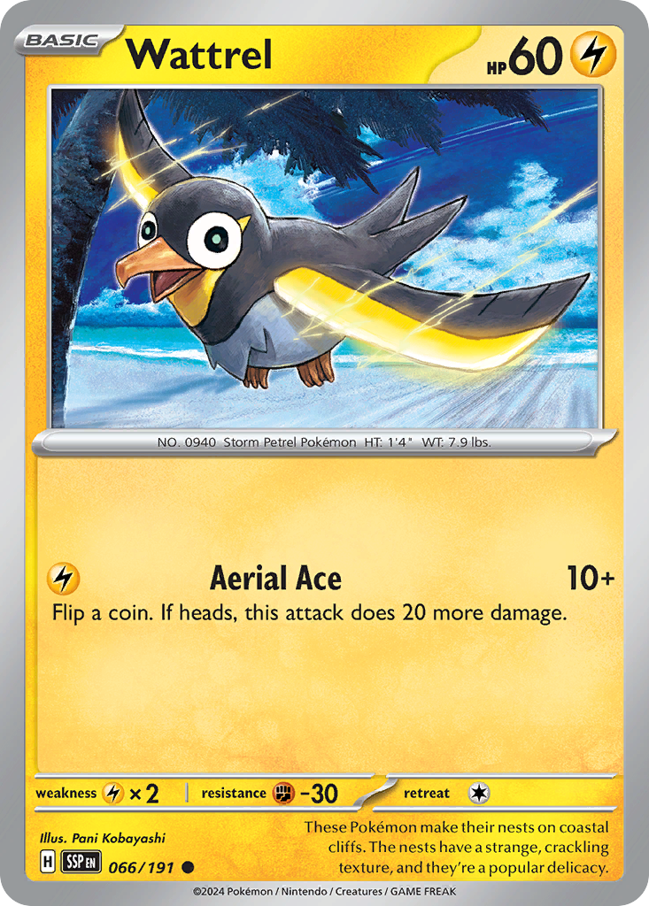 Wattrel Pokémon card