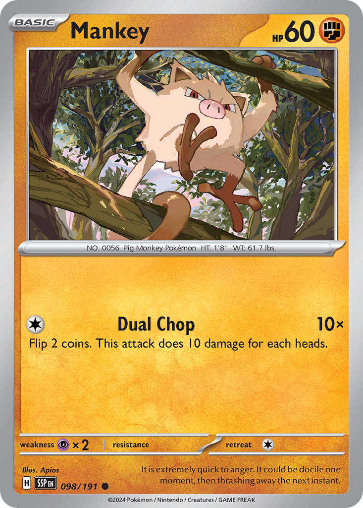 Mankey Pokémon card