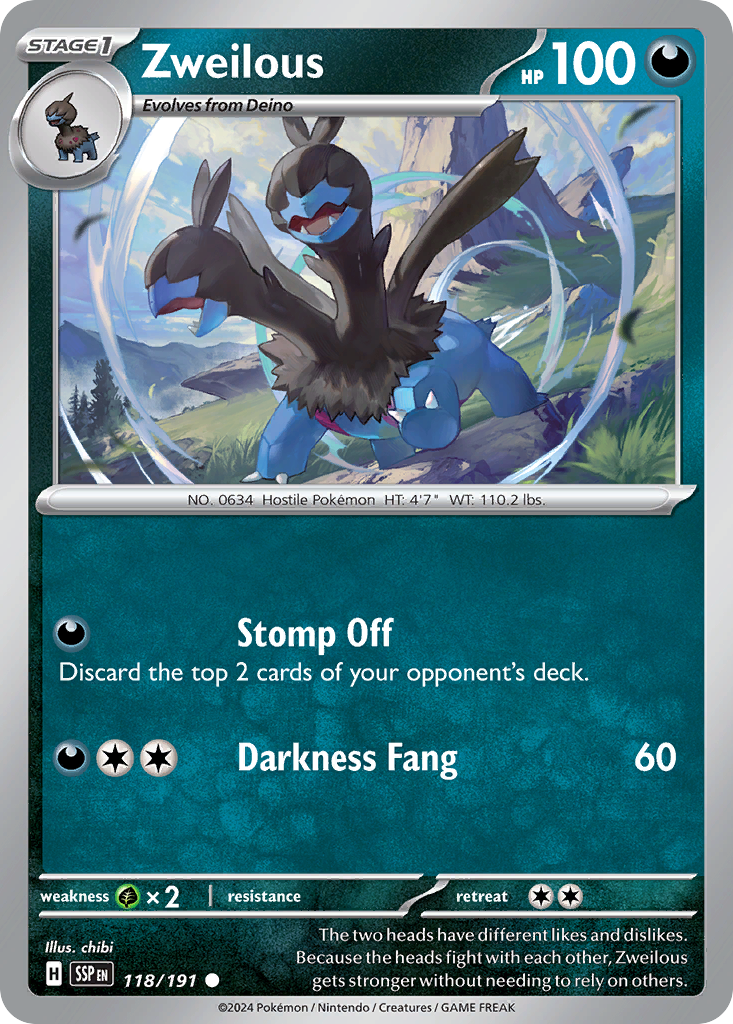 Zweilous Pokémon card