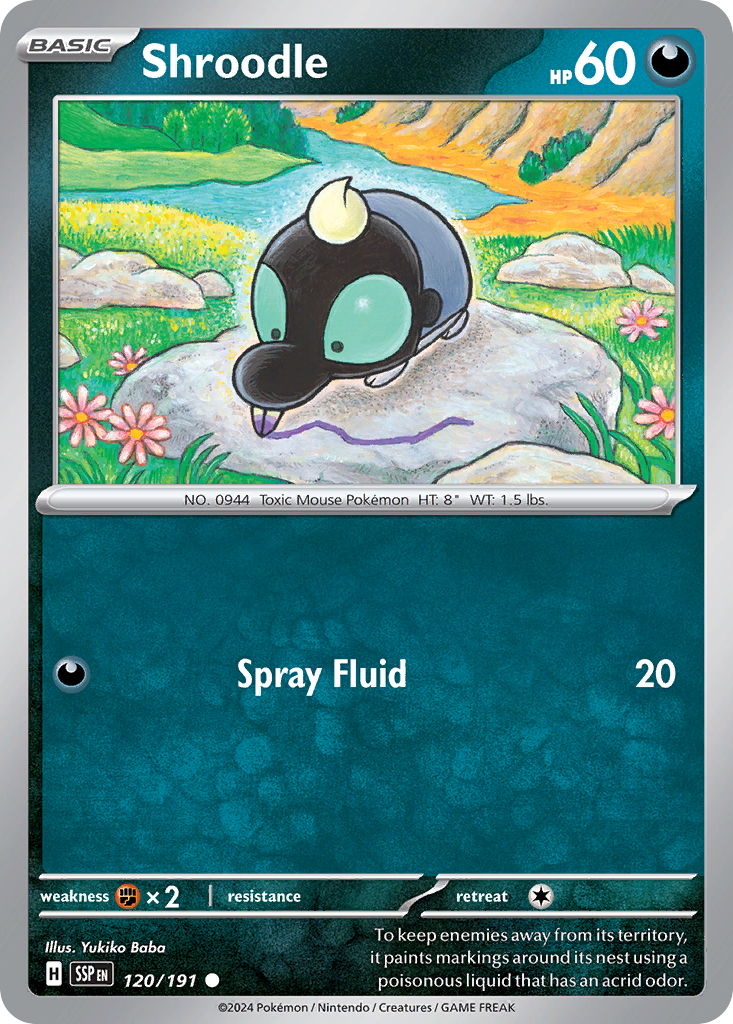 Shroodle Pokémon card
