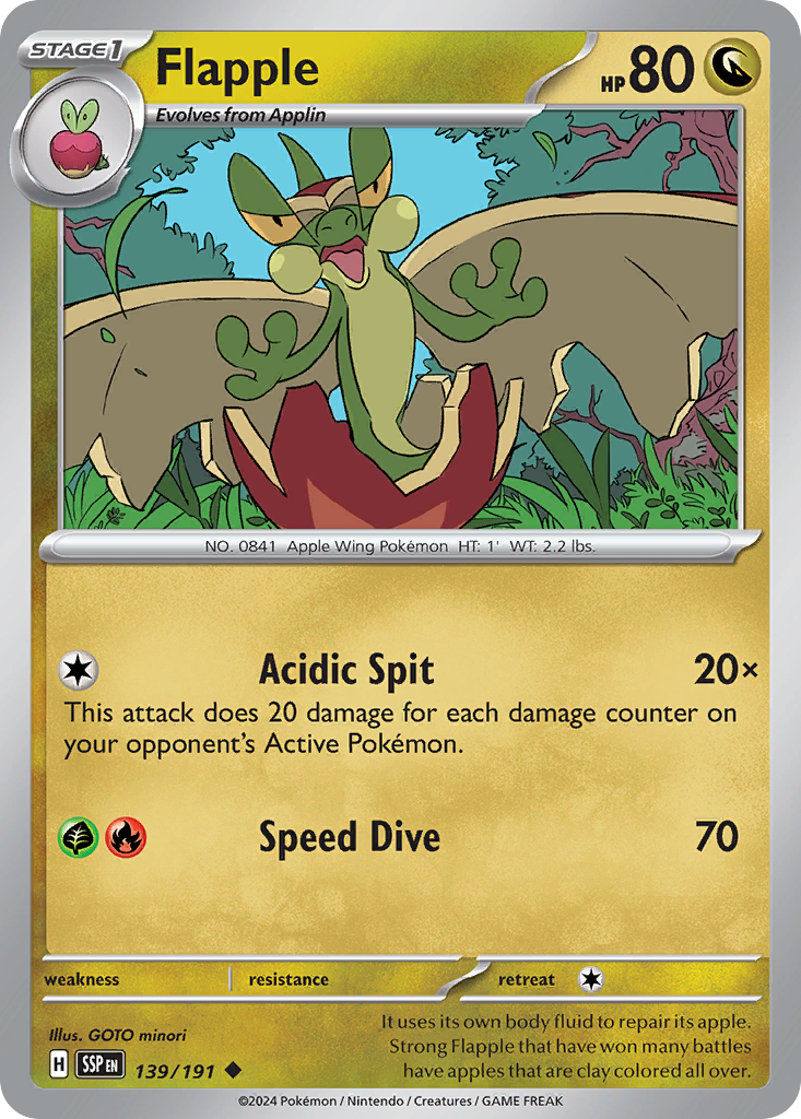 Flapple Pokémon card