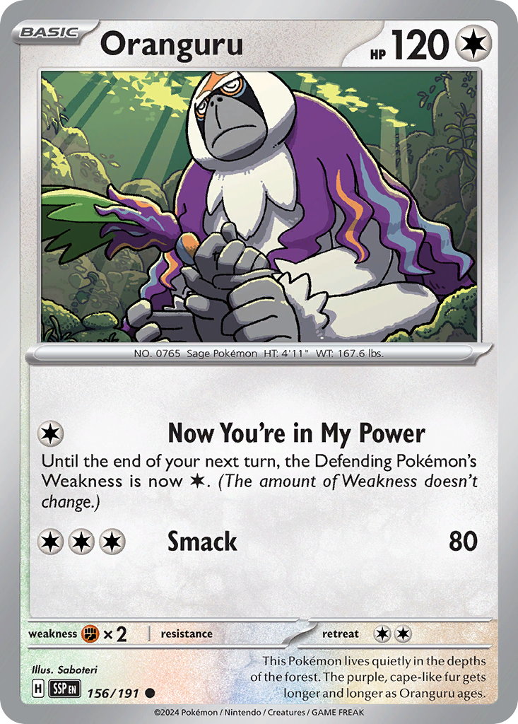 Oranguru Pokémon card