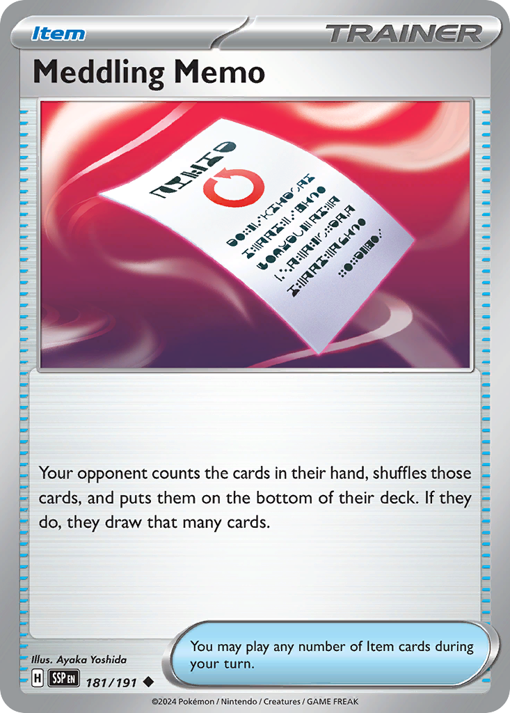 Meddling Memo Pokémon card