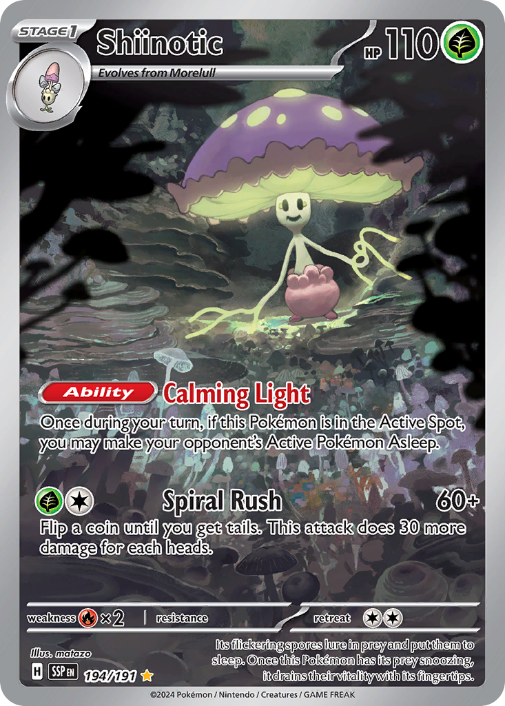 Shiinotic Pokémon card