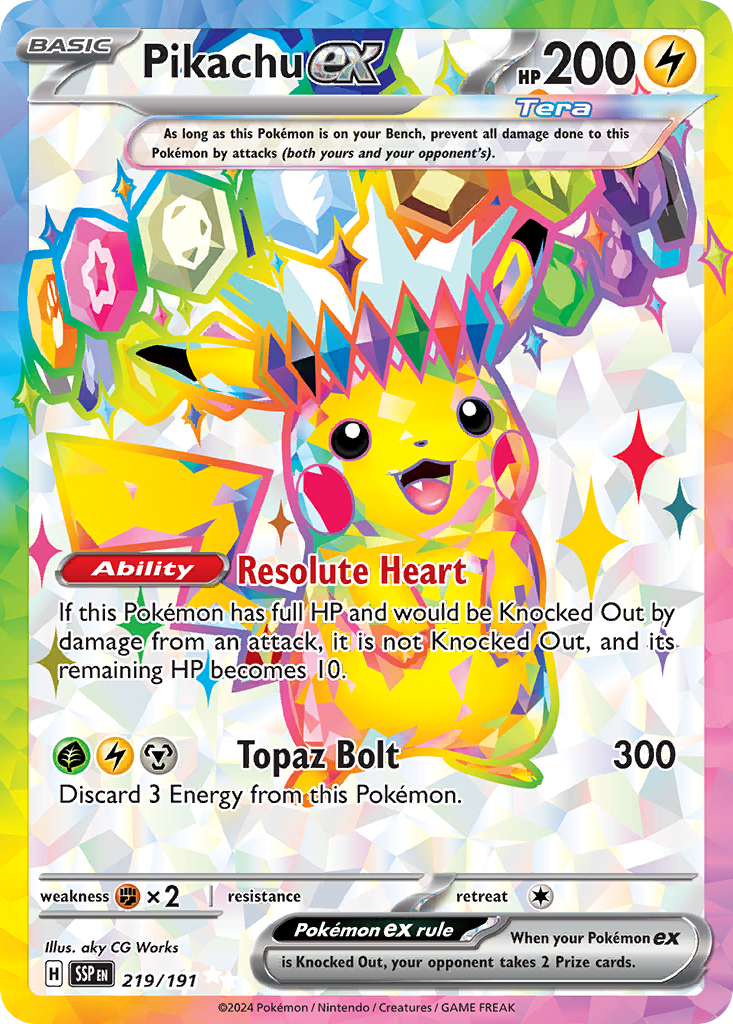 Pikachu ex Pokémon card
