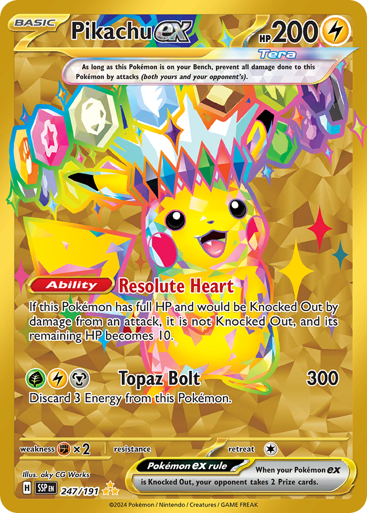 Pikachu ex Pokémon card