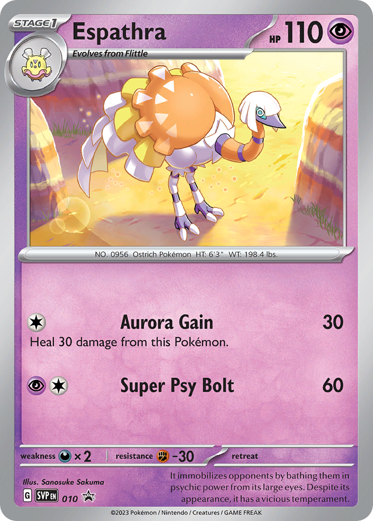 Espathra Pokémon card