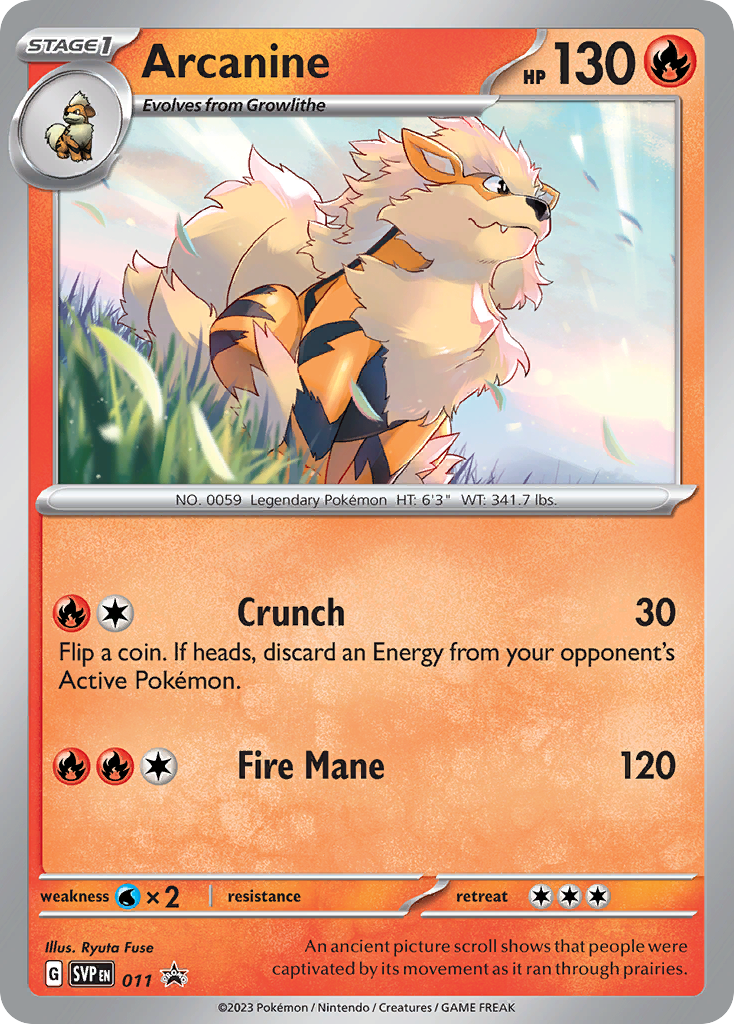 Arcanine Pokémon card