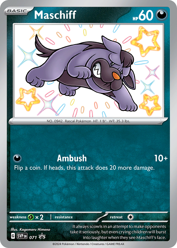 Maschiff Pokémon card