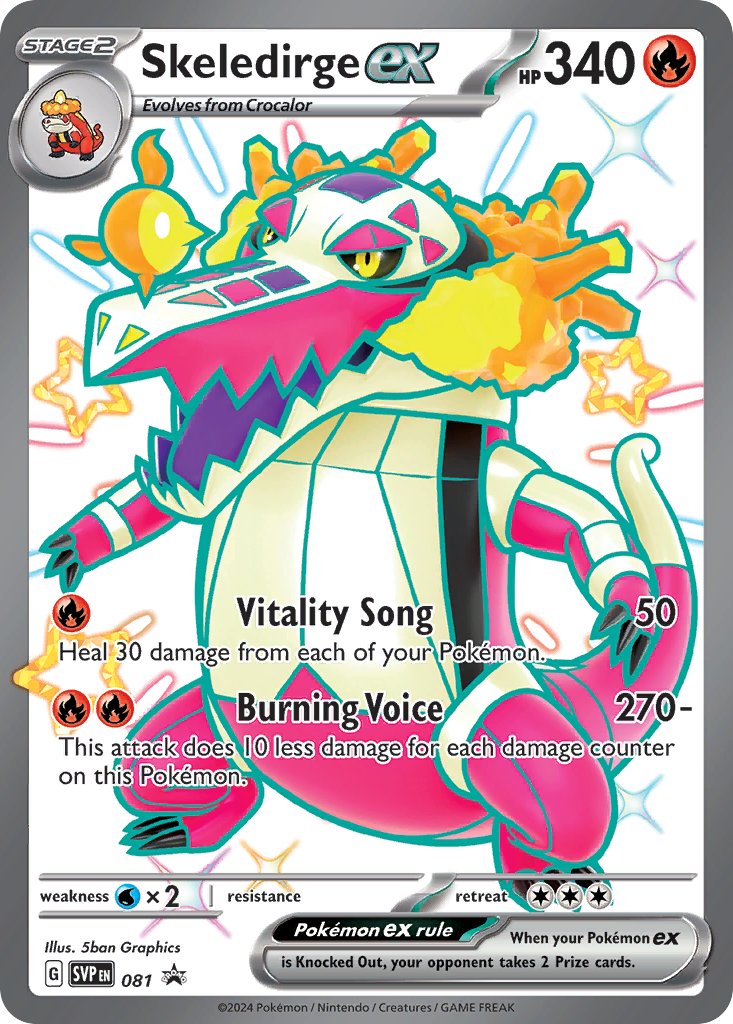 Skeledirge ex Pokémon card