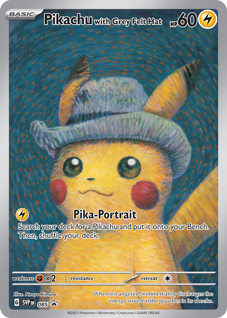 Pikachu with Grey Felt Hat Pokémon card