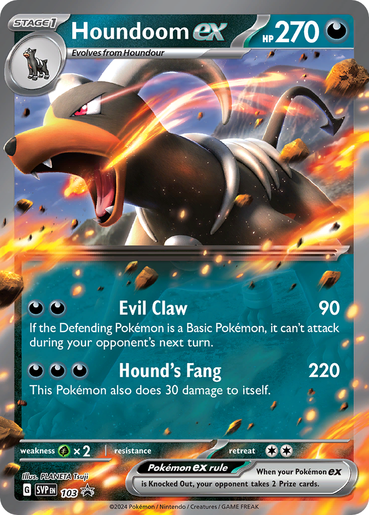Houndoom ex Pokémon card