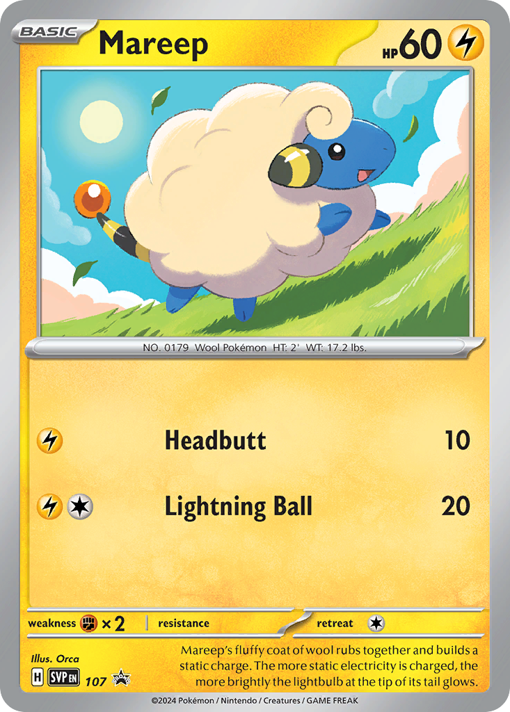 Mareep Pokémon card