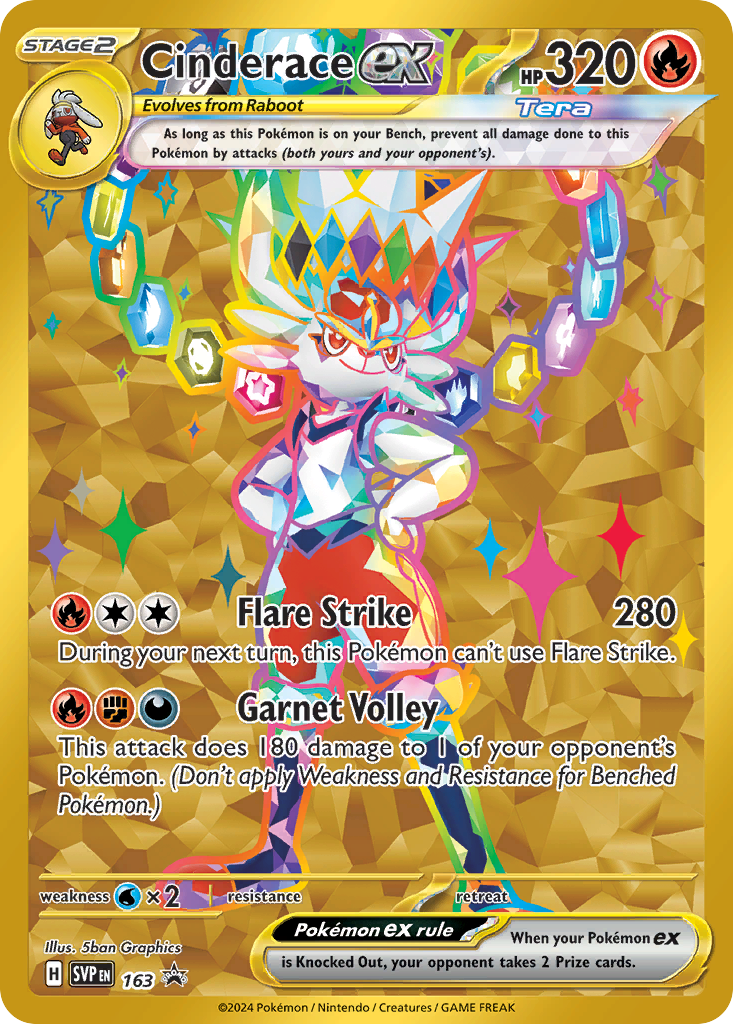 Cinderace ex Pokémon card