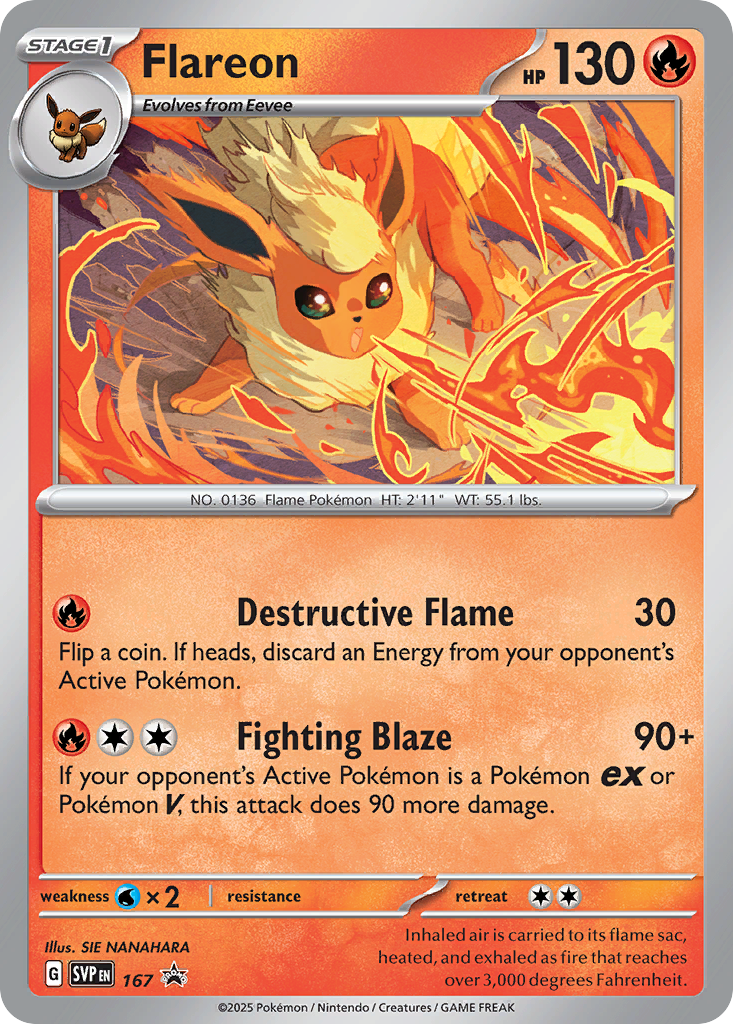 Flareon Pokémon card
