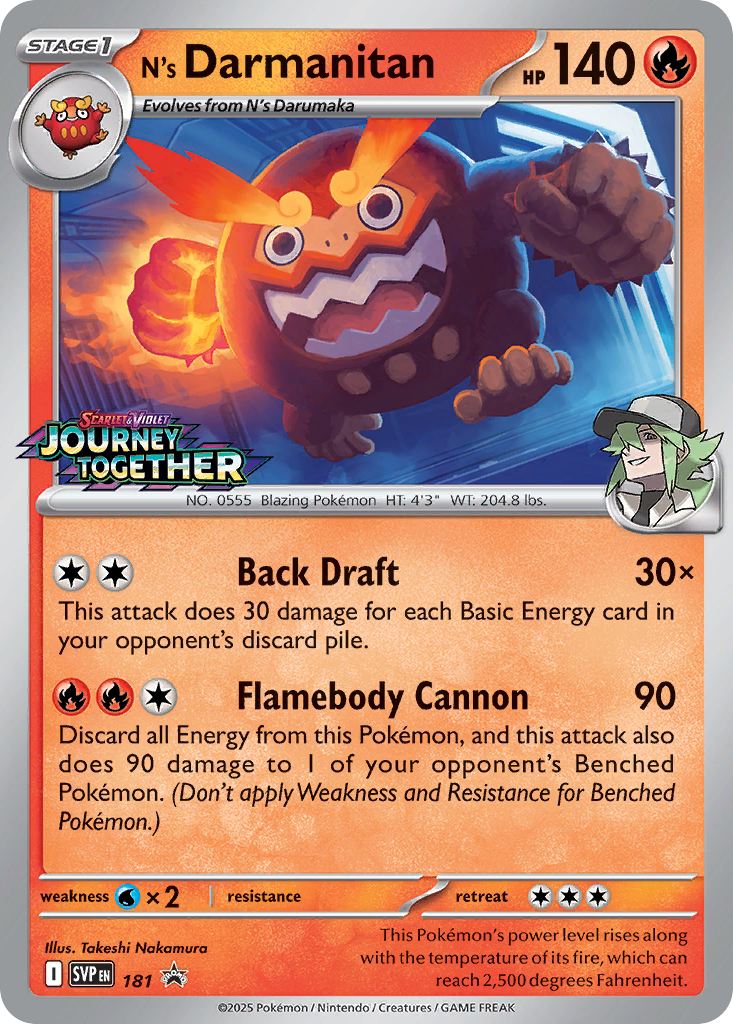 N's Darmanitan Pokémon card