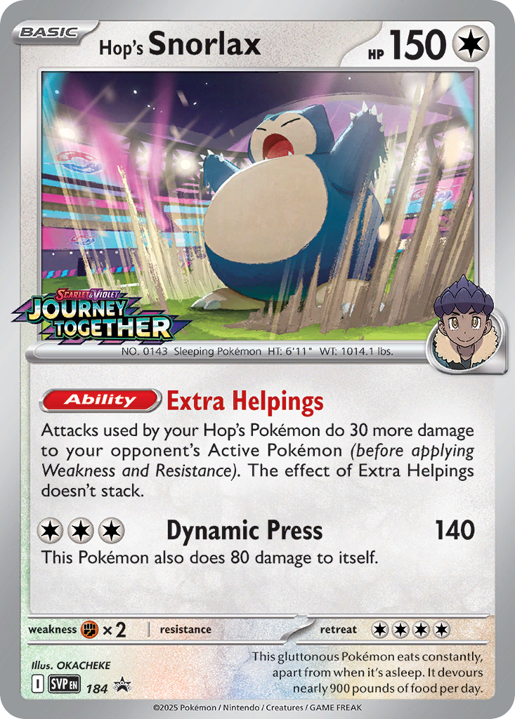 Hop's Snorlax Pokémon card