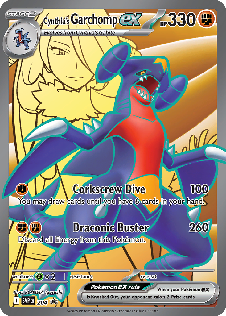 Cynthia's Garchomp ex Pokémon card