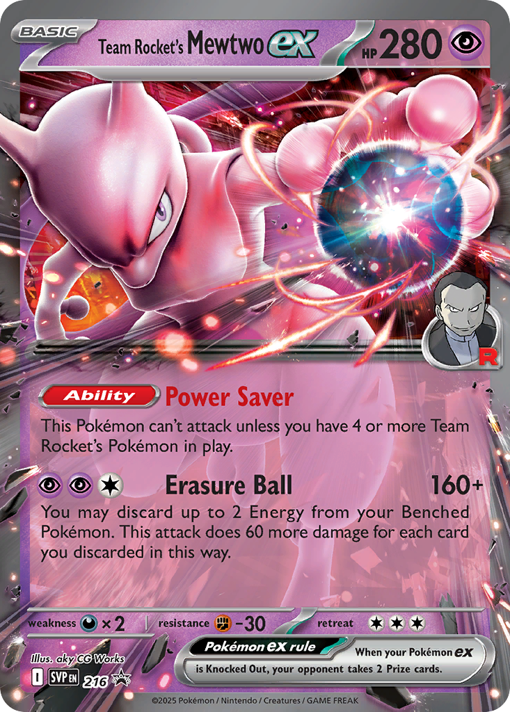 Team Rocket's Mewtwo ex Pokémon card