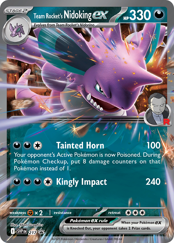 Team Rocket's Nidoking ex Pokémon card