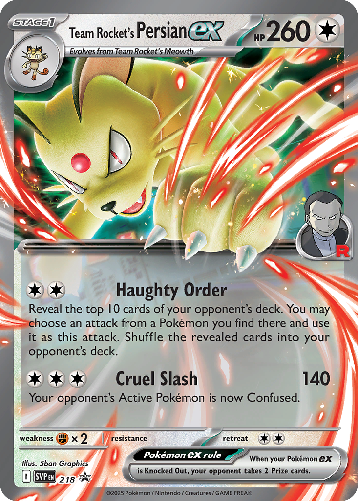 Team Rocket's Persian ex Pokémon card