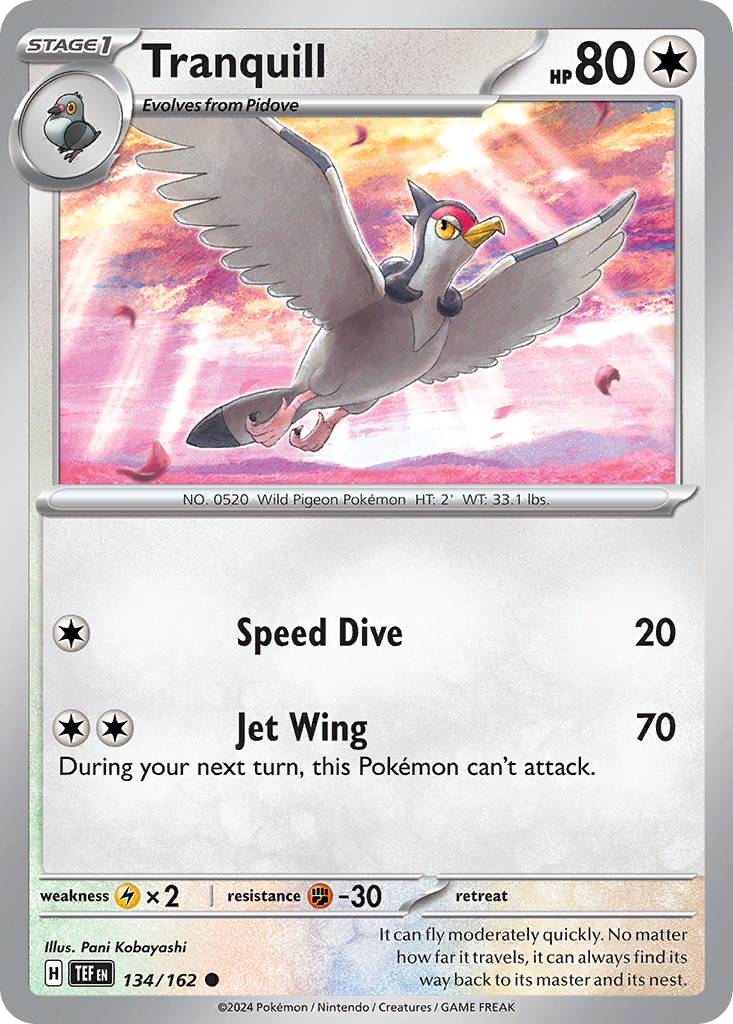 Tranquill Pokémon card