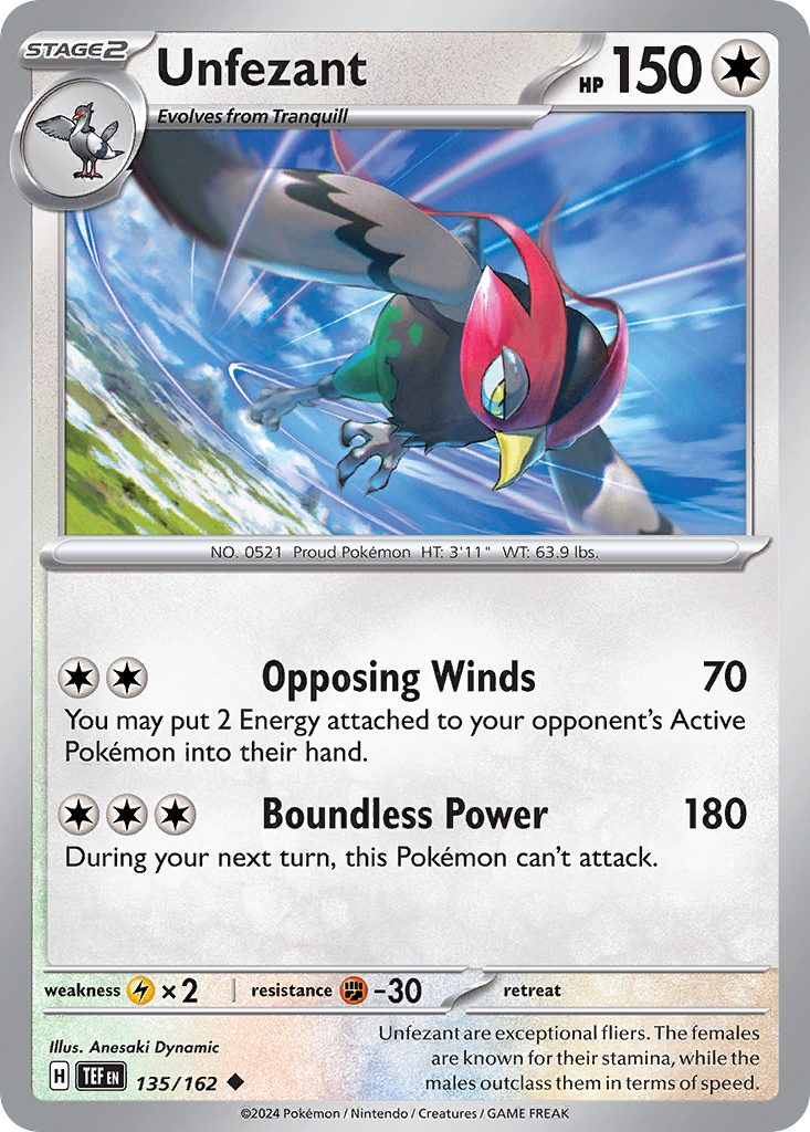 Unfezant Pokémon card