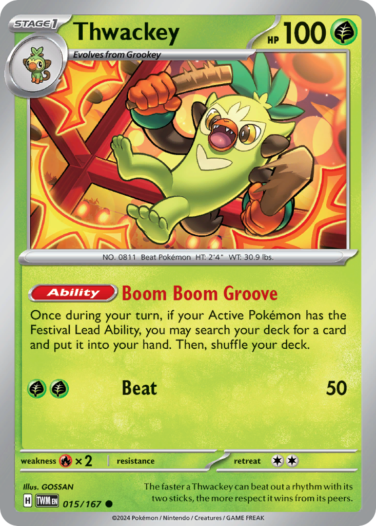 Thwackey Pokémon card