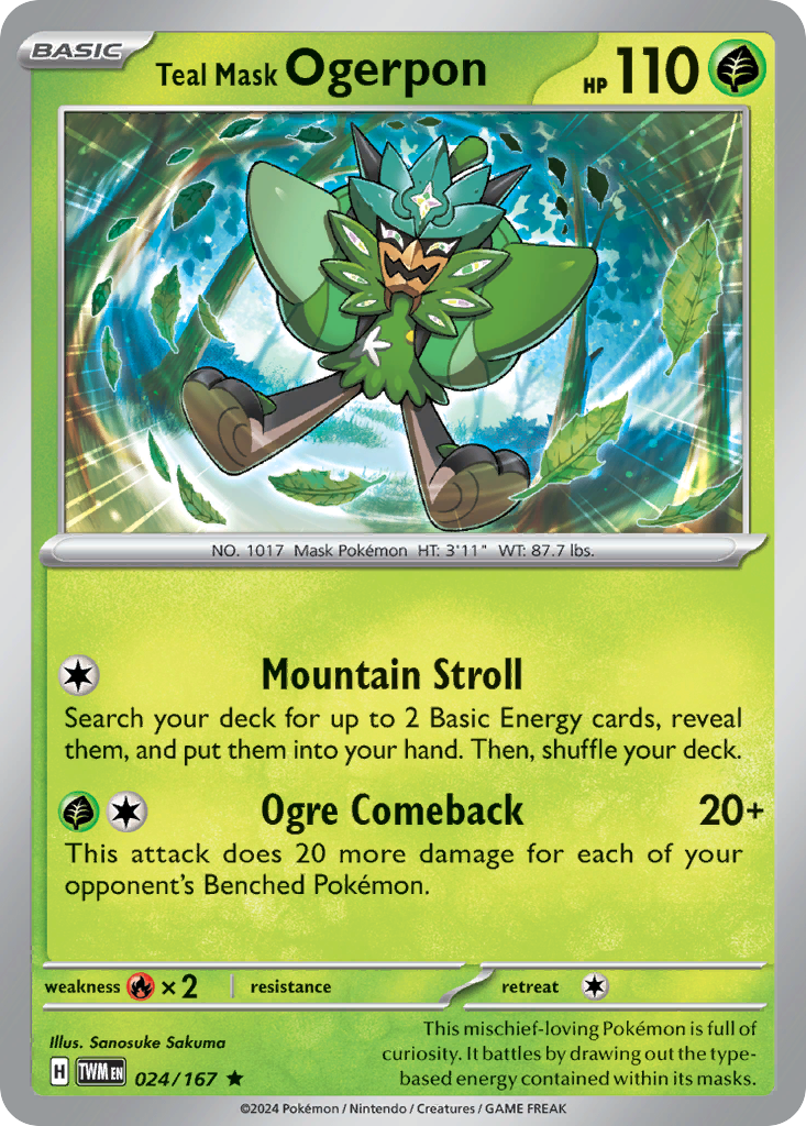Teal Mask Ogerpon Pokémon card