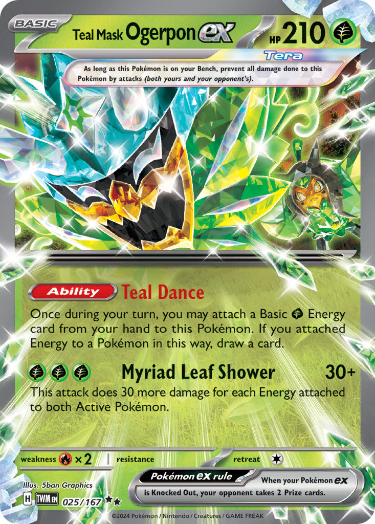 Teal Mask Ogerpon ex Pokémon card