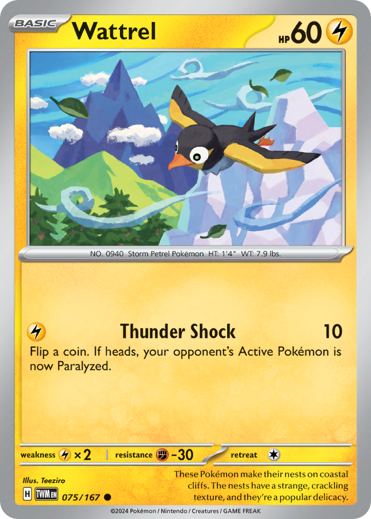 Wattrel Pokémon card