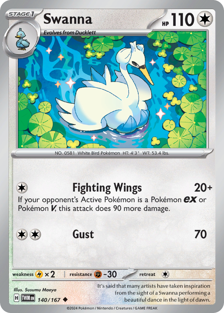 Swanna Pokémon card
