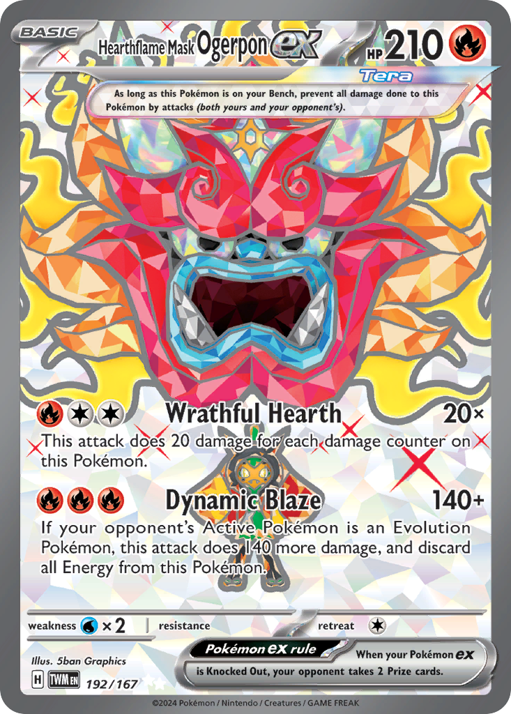 Hearthflame Mask Ogerpon ex Pokémon card