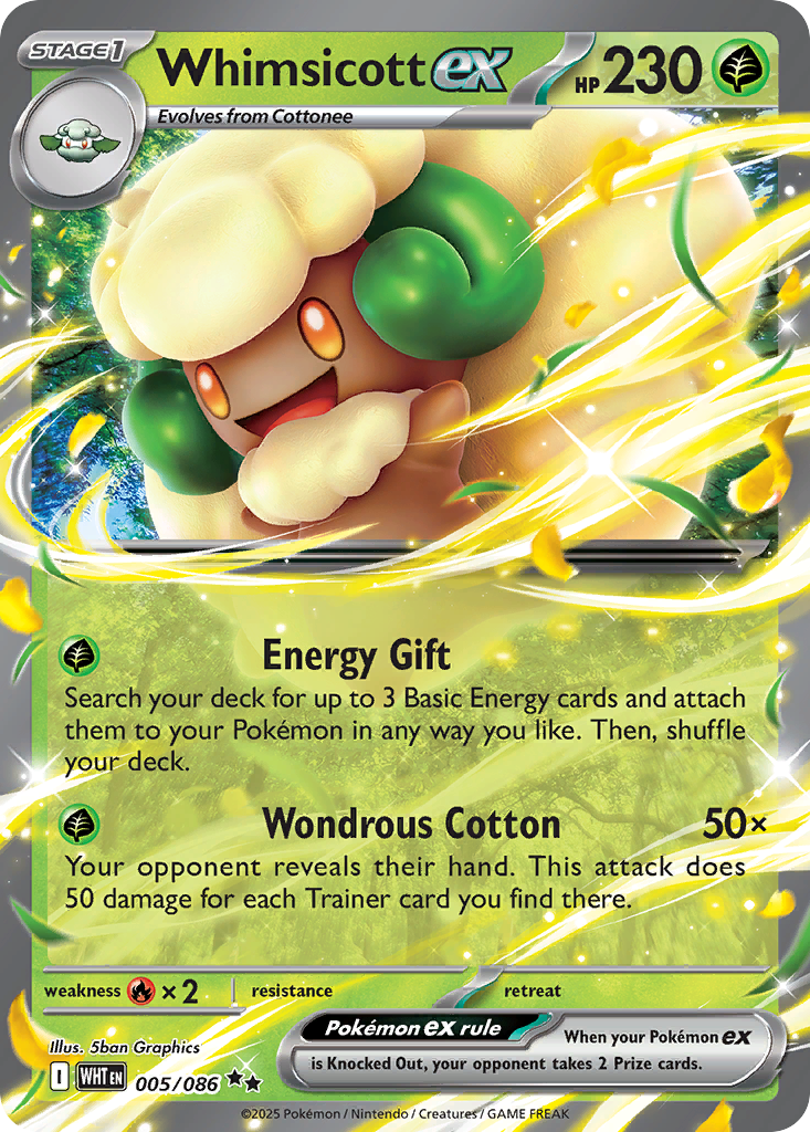 Whimsicott ex Pokémon card
