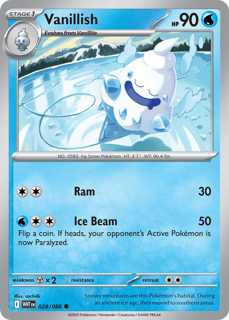 Vanillish Pokémon card