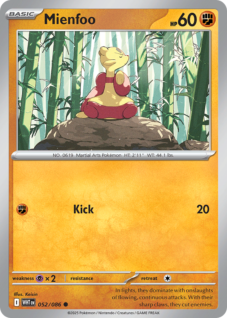 Mienfoo Pokémon card