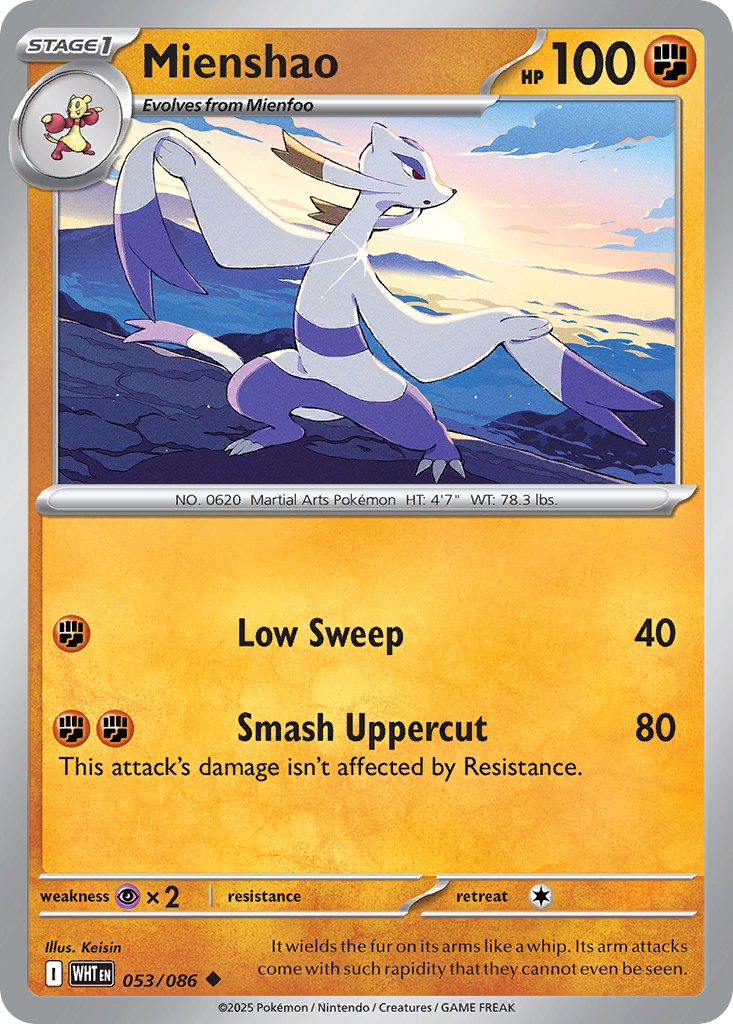 Mienshao Pokémon card