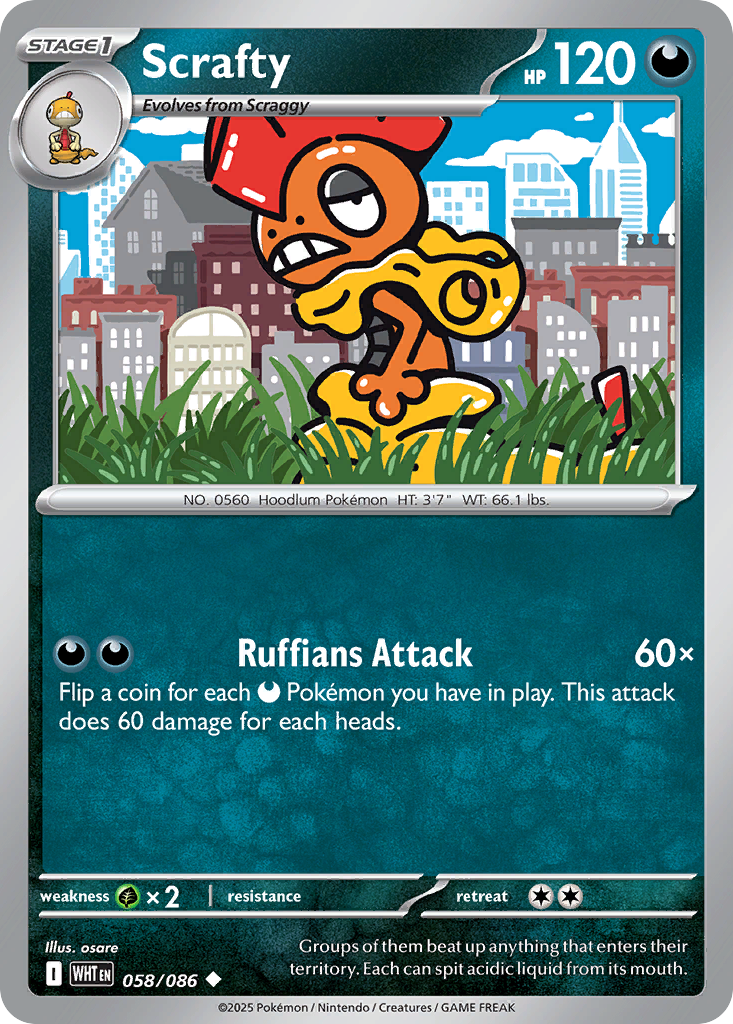 Scrafty Pokémon card