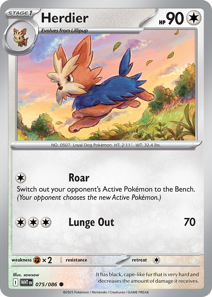 Herdier Pokémon card