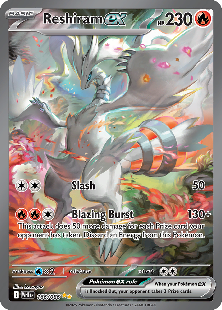 Reshiram ex Pokémon card
