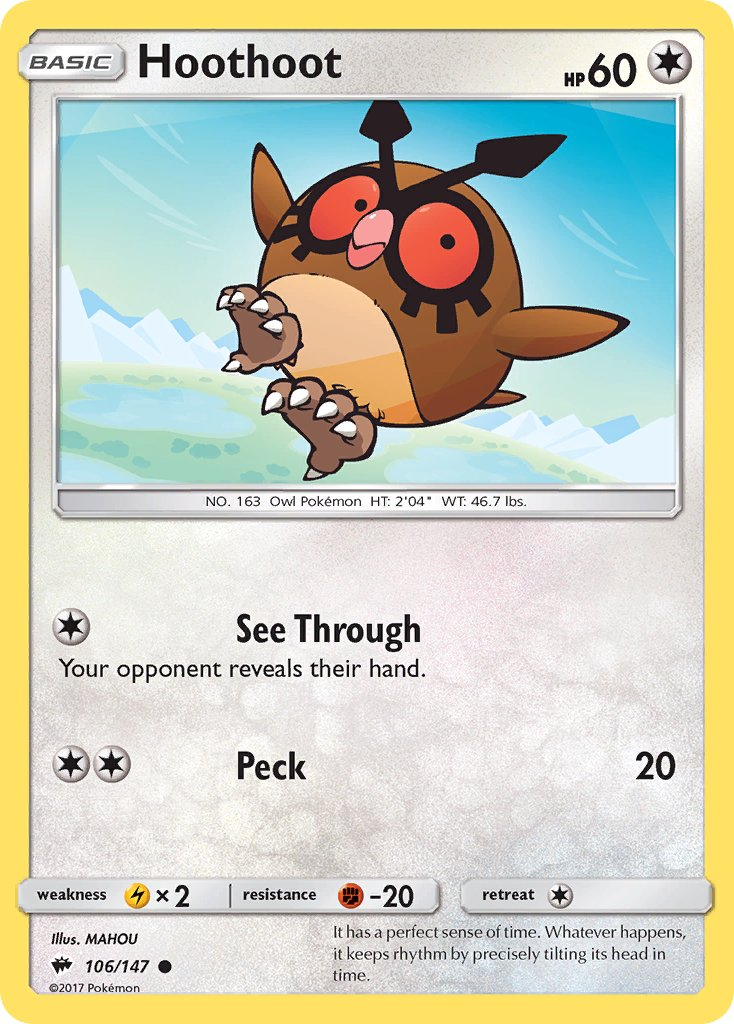 Hoothoot Pokémon card