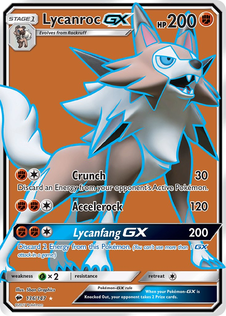 Lycanroc GX Pokémon card