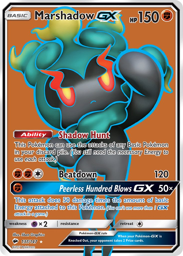 Marshadow GX Pokémon card